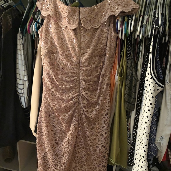 Beautiful sequins and lace off the shoulder dress - Picture 4 of 5